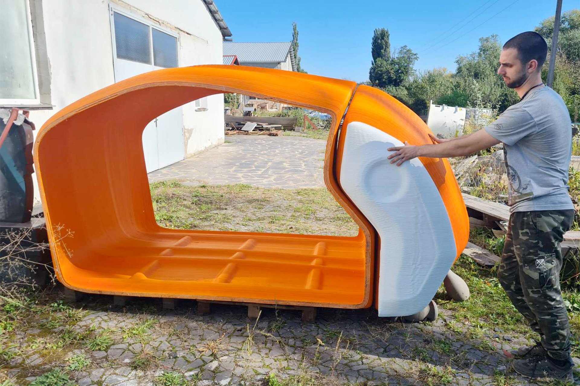 Discover 3D-printed Teardrop Camper Recycled Plastic