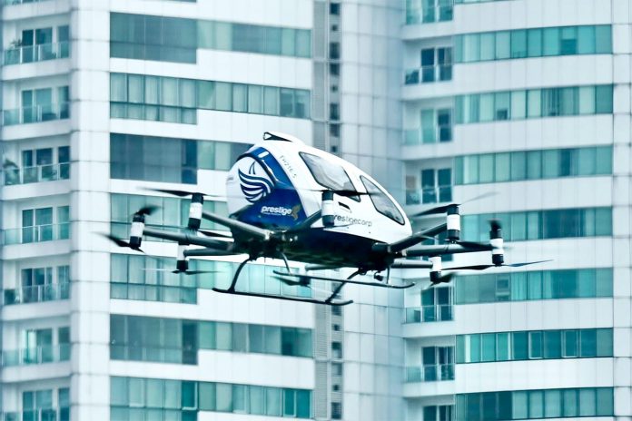 EHang Solid State Battery eVTOL Flight Test