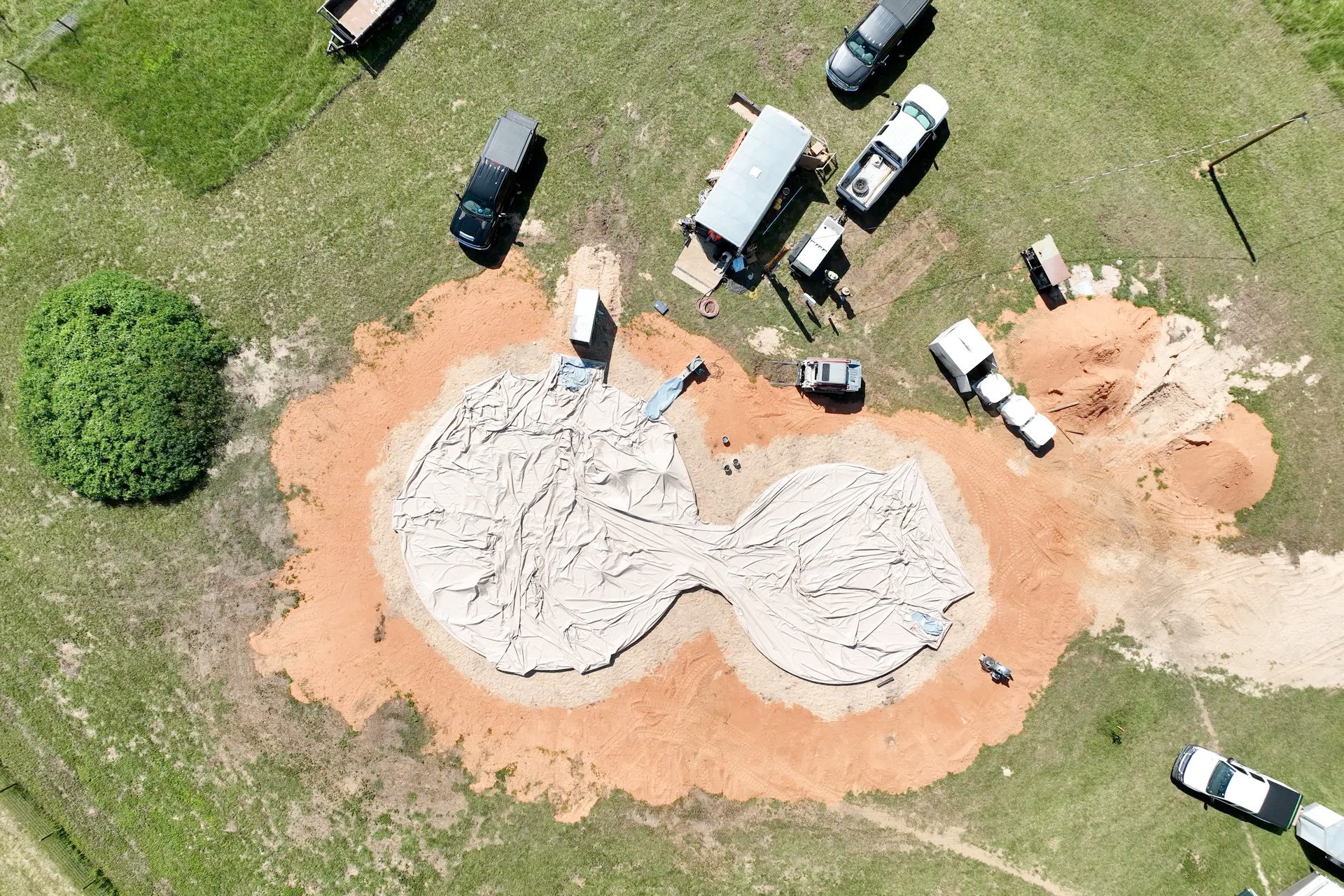 Inflatable Monolithic Dome Home Airform Aerial View