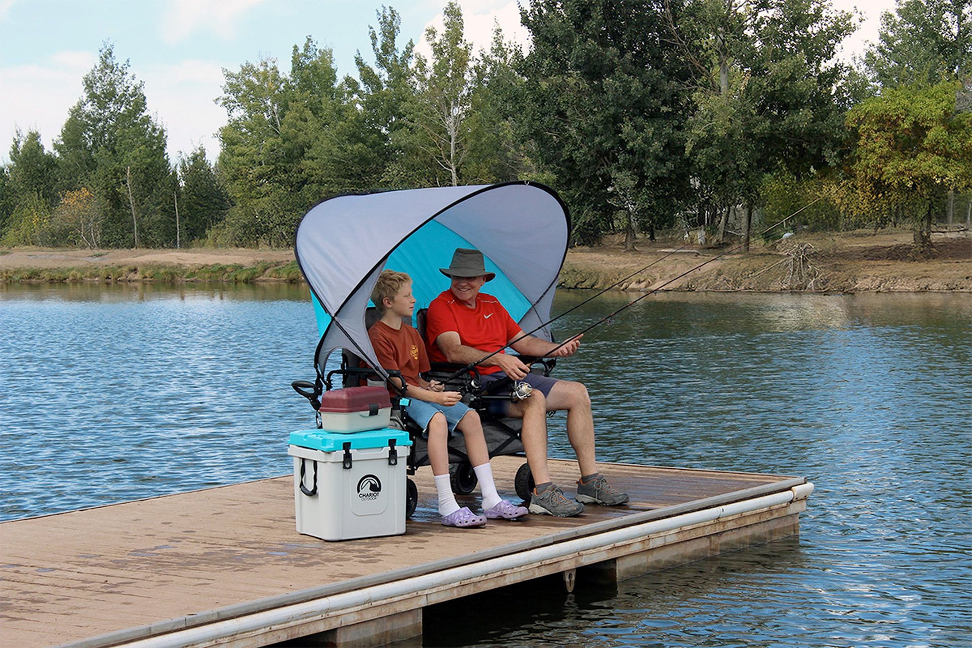 Lawn Chariot Mobile Relaxation Suite Fishing