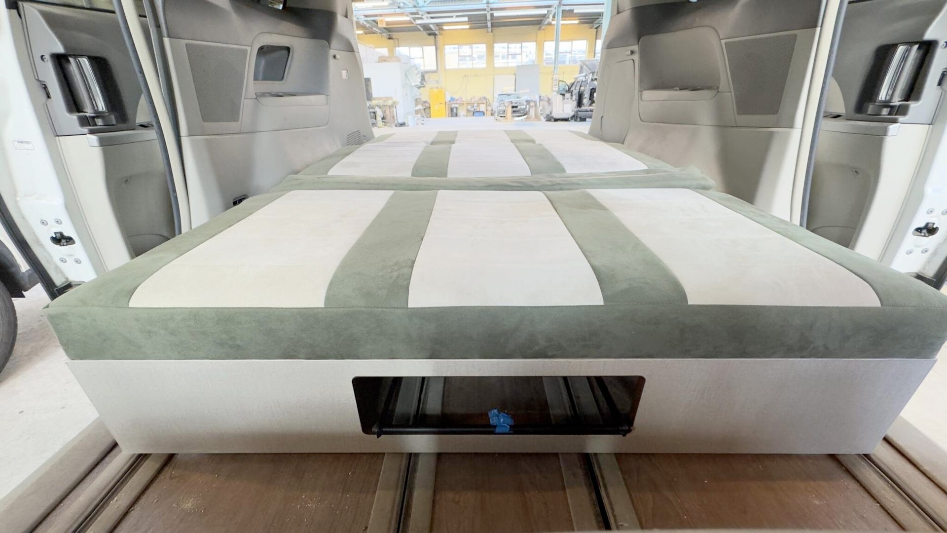 Toyota Prius-powered Camper Minivan Bed Setup