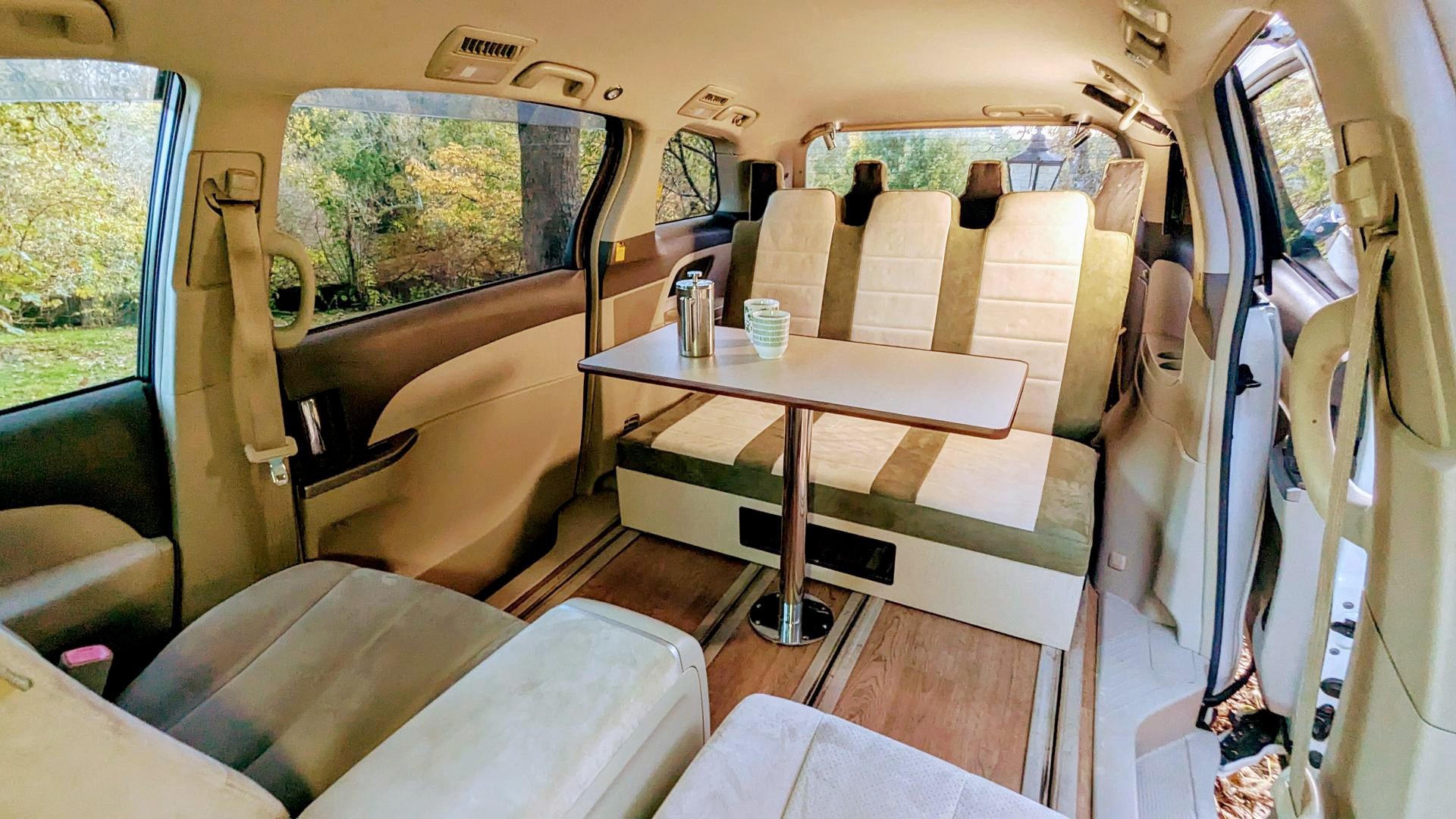 Toyota Prius-powered Camper Minivan Dining Area