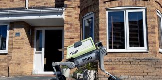 RIVR Evri Wheeled-Legged-Robots Last-100-Yard Delivery