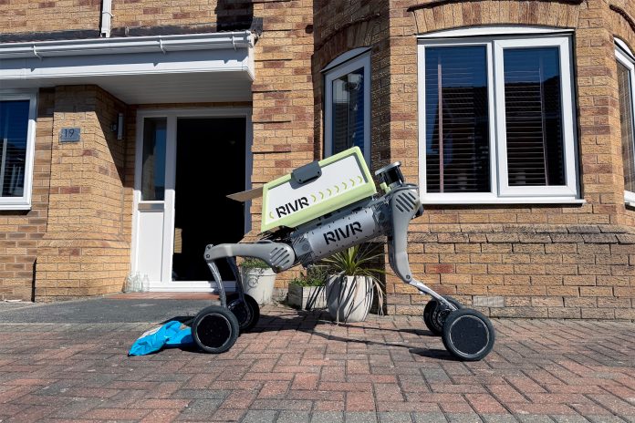 RIVR Evri Wheeled-Legged-Robots Last-100-Yard Delivery