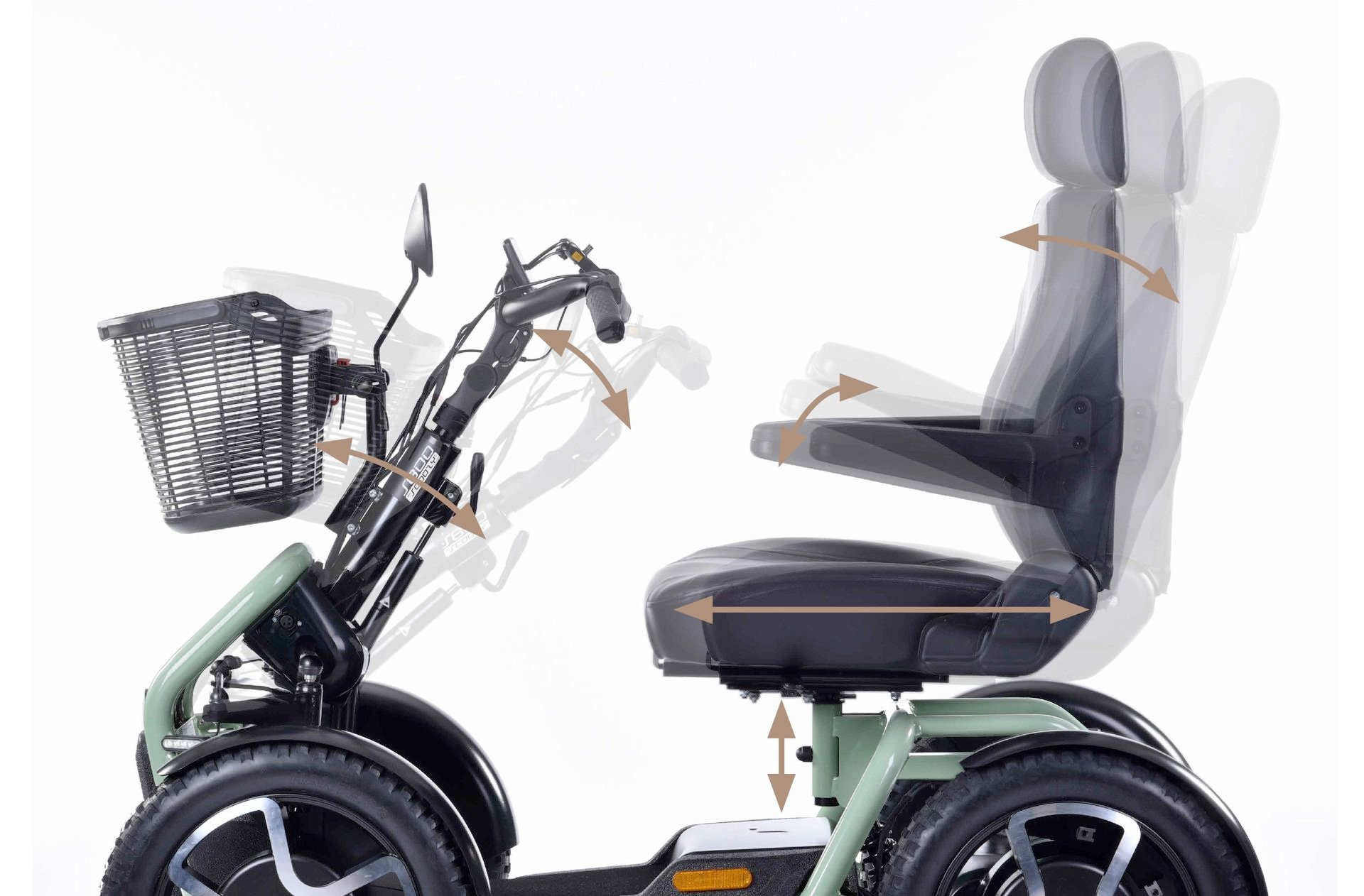 Scoozy STERLING S800 Mobility Scooter Adjustable Seat Handlebar