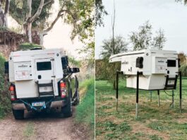 Imperio’s detachable camper becomes a freestanding off-grid base Imperio Motorhome Detachable Pickup Camper Module