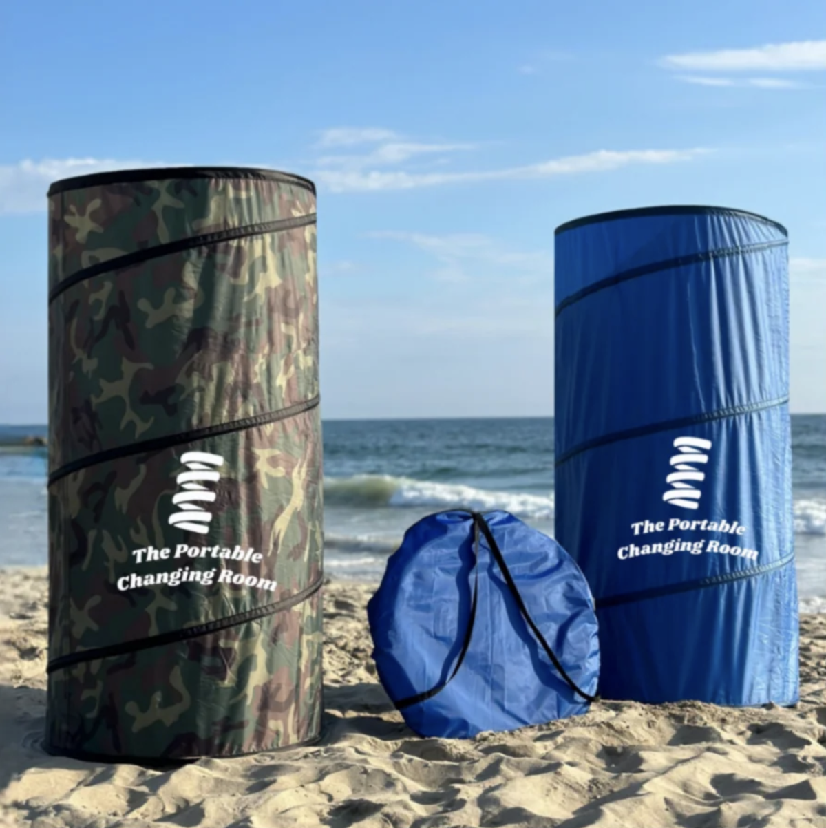 Portable Pop-up Changing Tent Blue and Camo