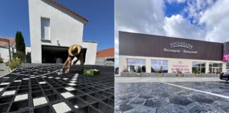 Purple Alternative Surface Recycled Plastic Permeable Paving Tiles