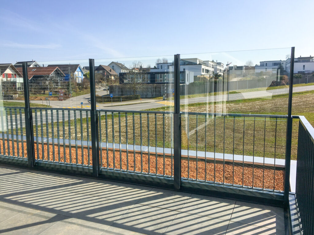 SlideGlass Windbreak Railing System Custom Layouts