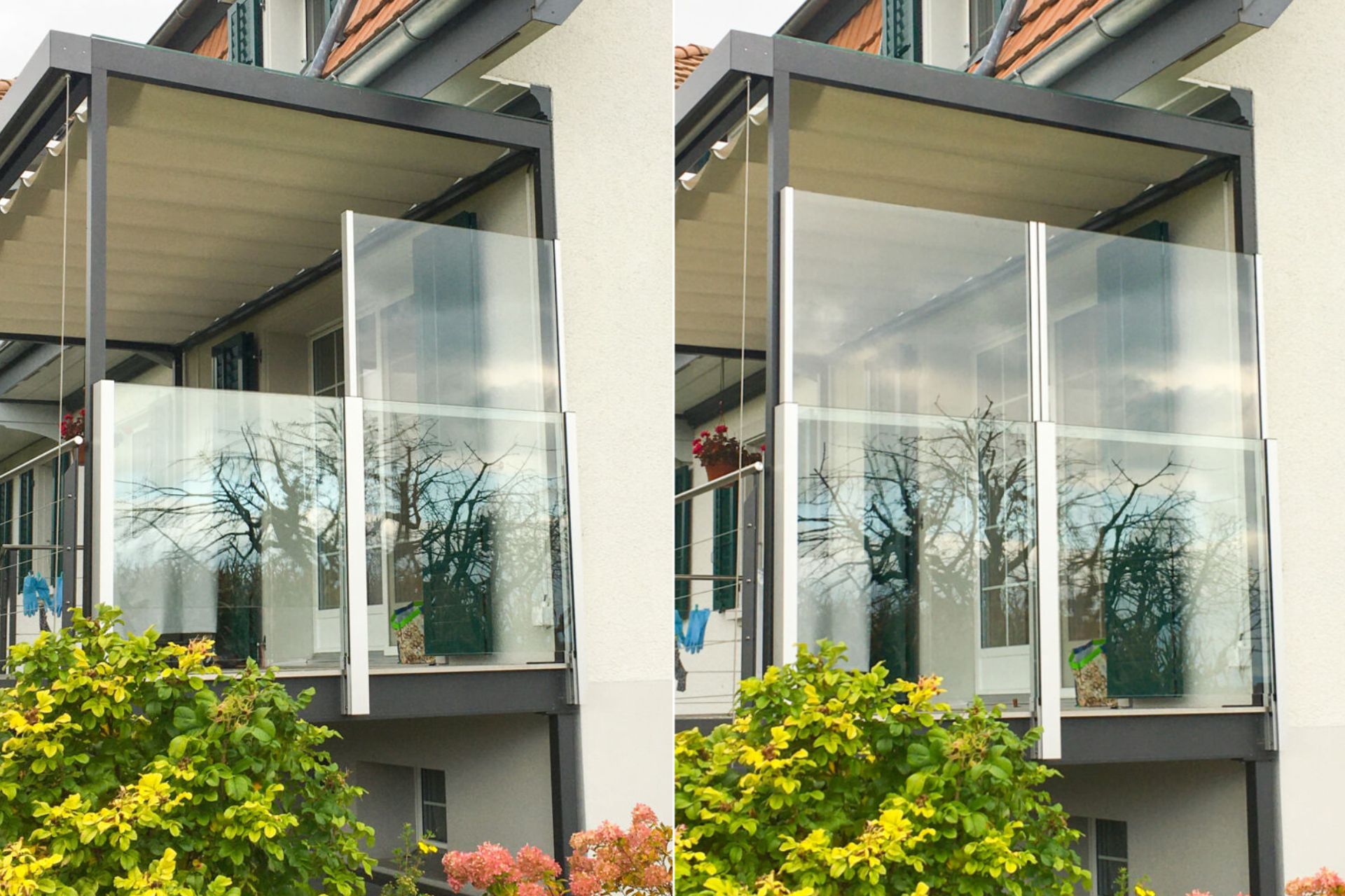 SlideGlass Windbreak Railing System Protection Privacy