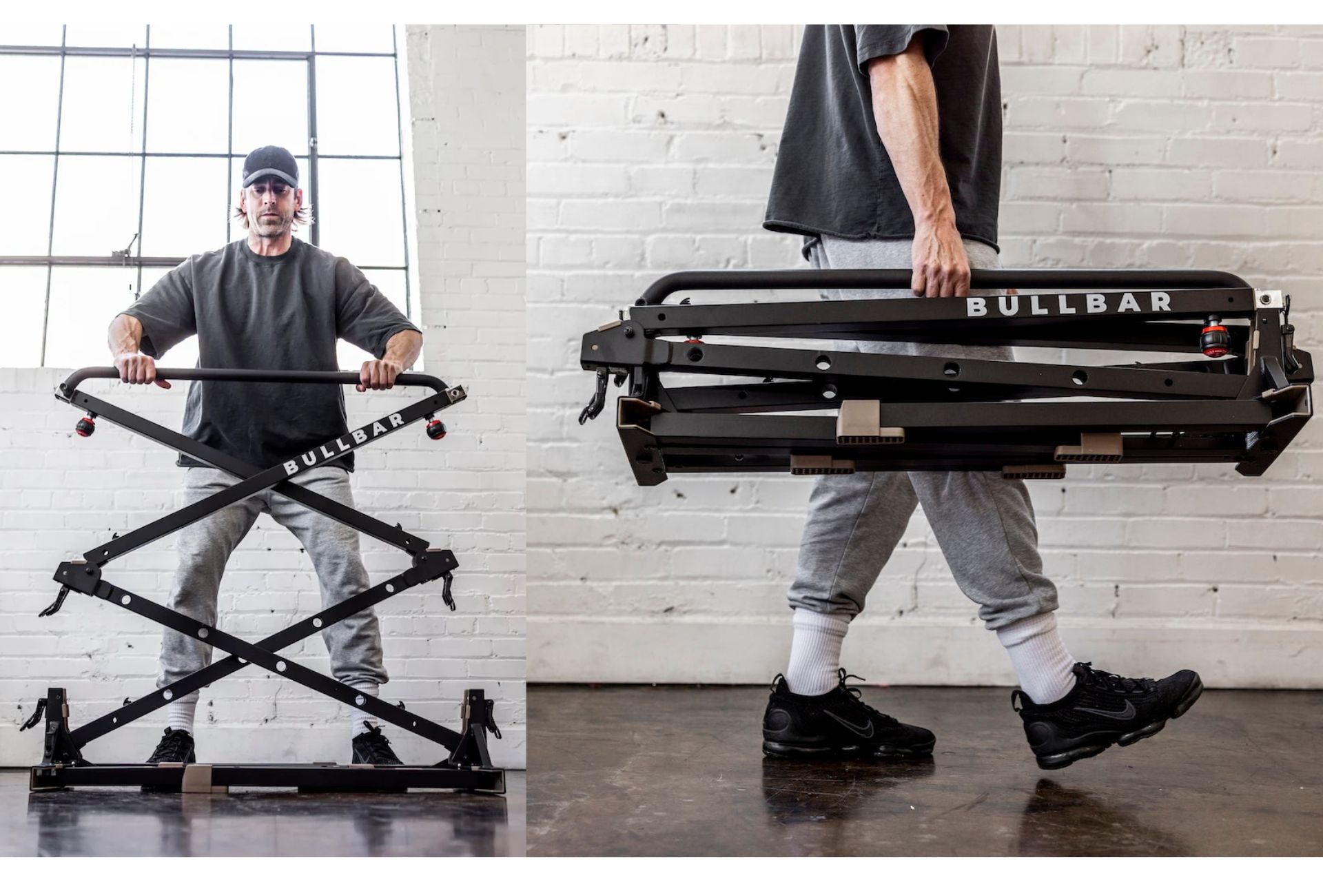 BULLBAR 2.0 Freestanding Pull-Up Station Folds Flat