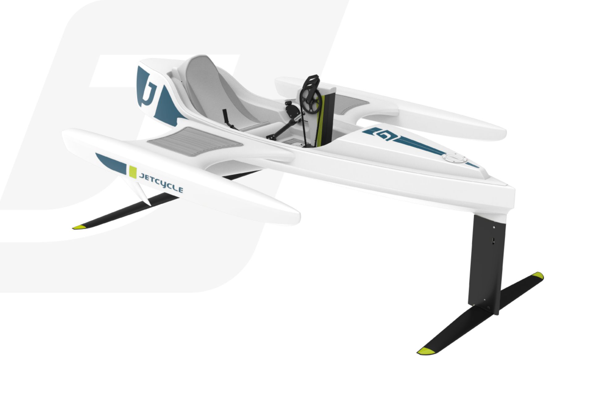 E-JetCycle Electric Hydrofoil Water Bike Trimaran Layout