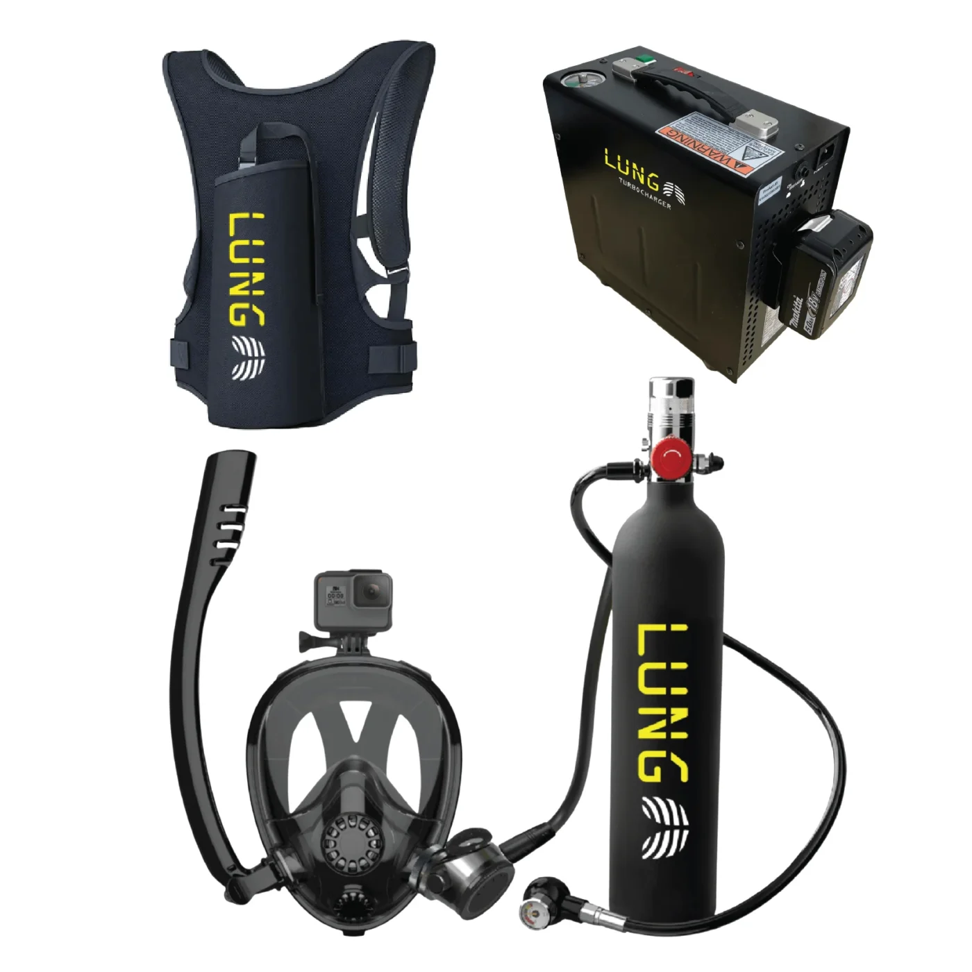 LUNG Tank Underwater Breathing System Components