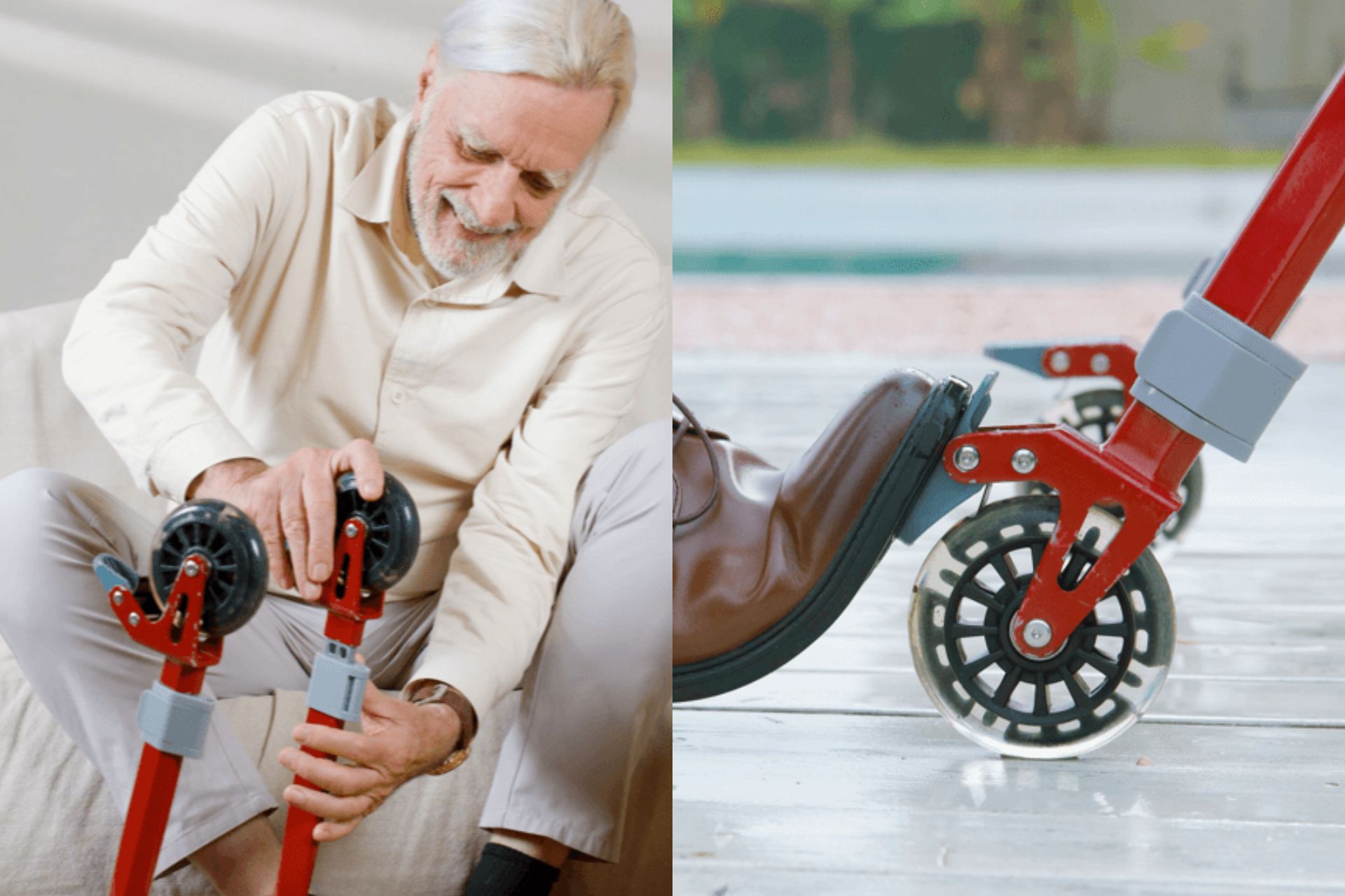 VOCIC Z35 PackGo Rollator Wheels Foot Brake