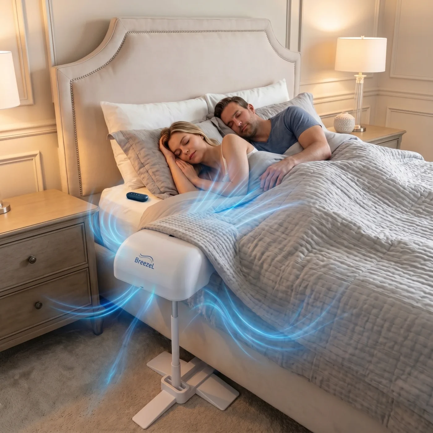 BreezeL Bed Cooling Fan Directed Airflow