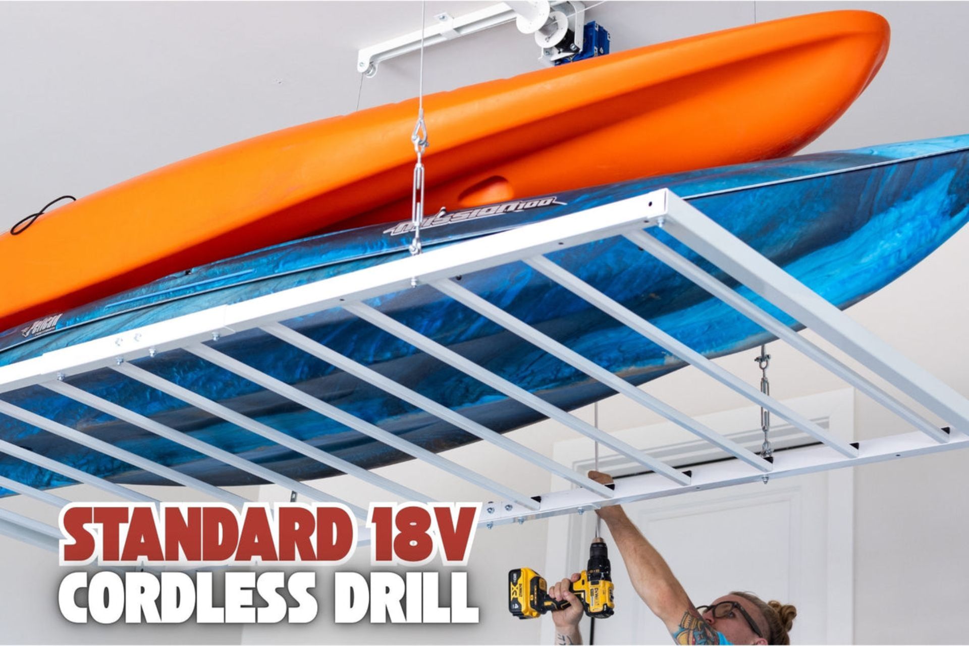 CeilingSAM Storage Elevators Cordless Drill-operated