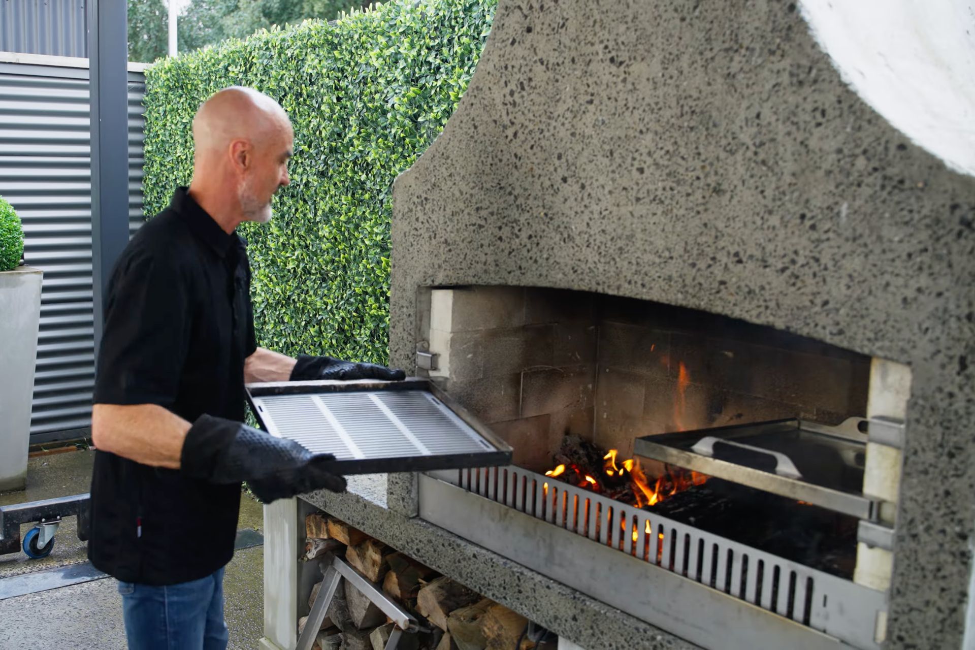 Flare Outdoor Fireplace Grill Multiple Swing Frames