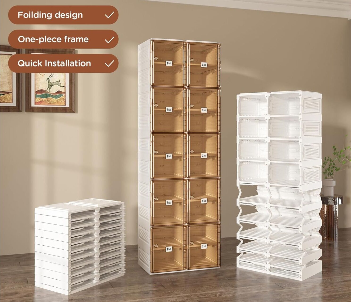 MayiBox Foldable Storage Shelf No-tools Assembly