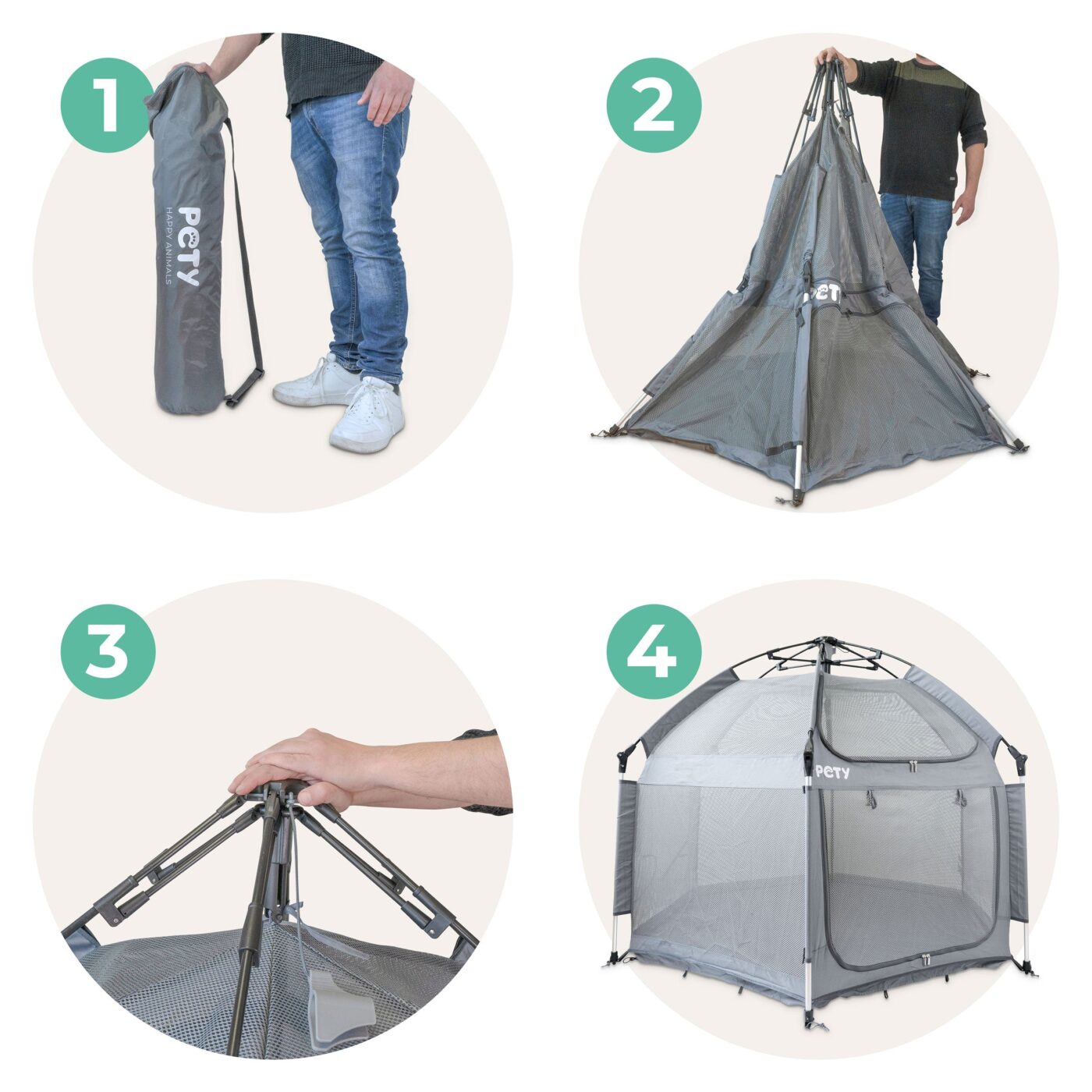 PETY Mobile Dog Playpen Folds Down
