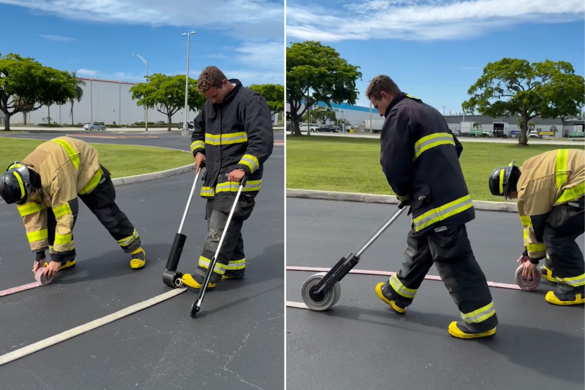 Reelix Firefighter Hose Roller Single-person Operation