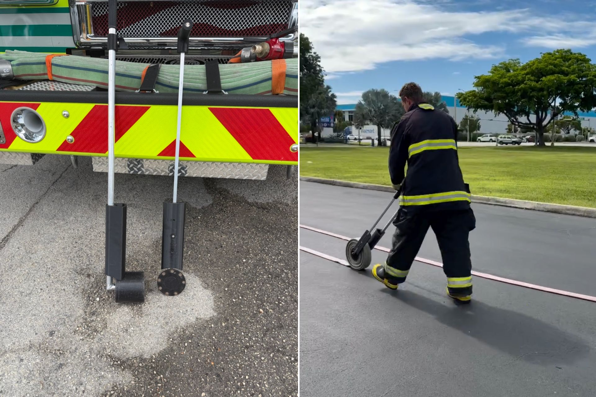 Reelix Firefighter Hose Roller Station and Field Use