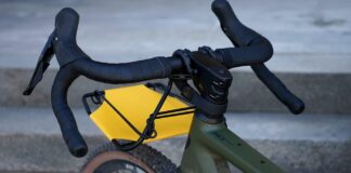 FLECTR CargoMate removable front bike rack fitted to a green bicycle