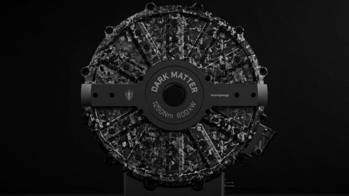 Koenigsegg Dark Matter 800-horsepower electric motor with carbon-fiber casing