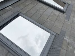 Reflective film helps stop roof windows turning rooms into greenhouses Three VELUX roof windows fitted with External Silver 20 reflective solar film