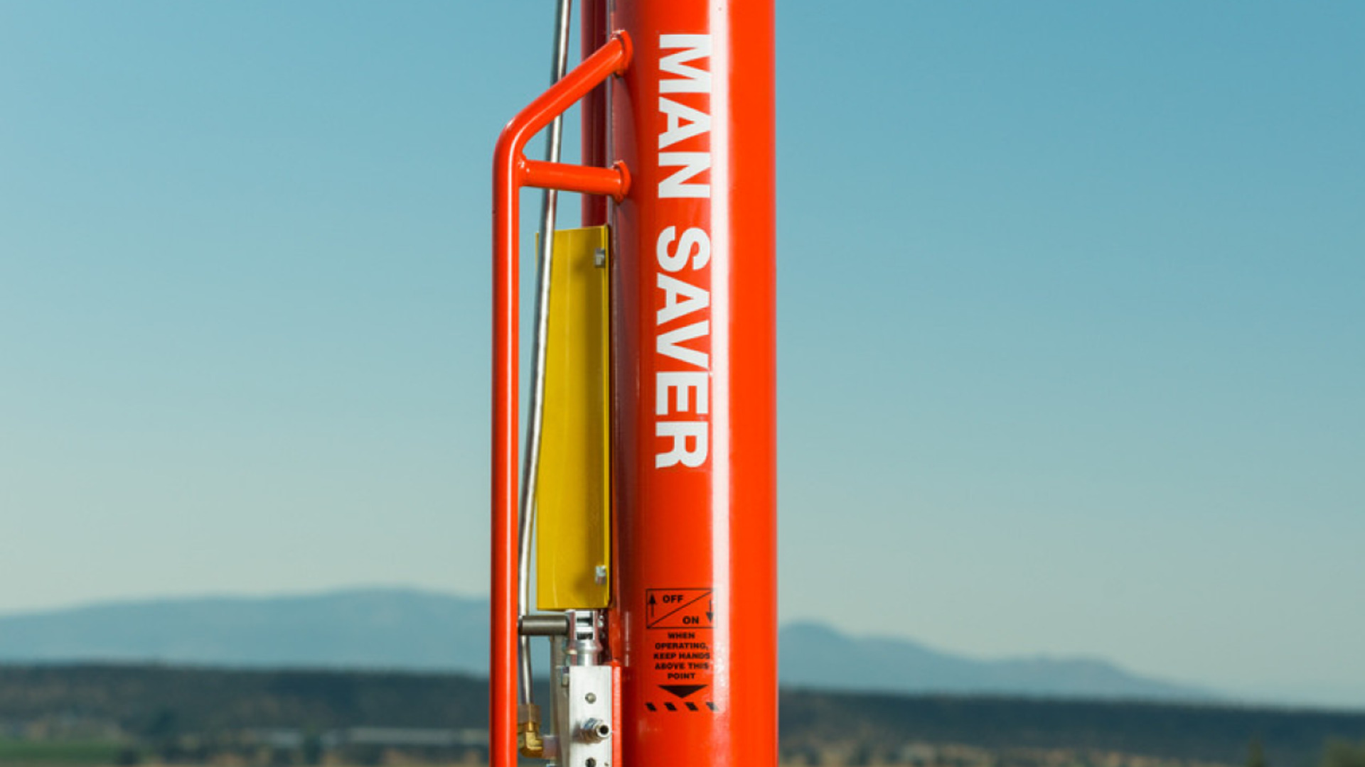 Close-up of the Rohrer Man Saver pneumatic post driver