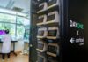 Rack of Cortical Labs CL1 biological computers at the National University of Singapore