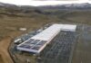 Aerial view of Tesla’s Gigafactory Nevada manufacturing complex