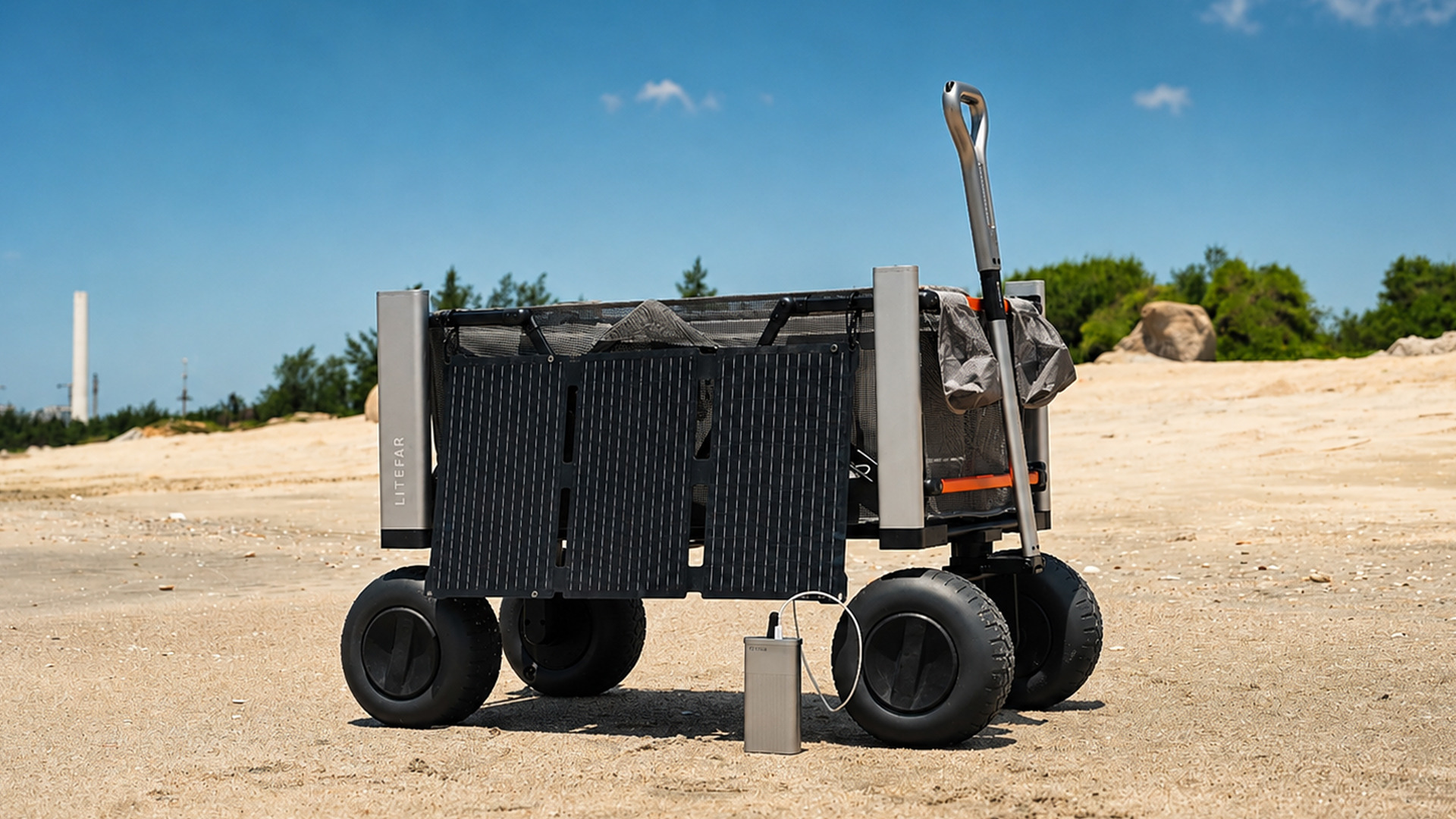 Removable A24 battery from the LITEFAR B1 electric beach wagon