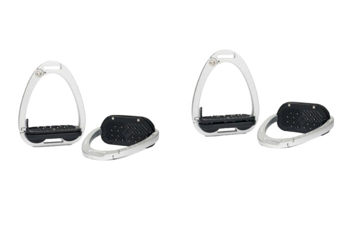 LeMieux Vector Control and Balance safety stirrups shown side by side