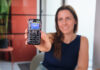 Person holding an assembled MAKERphone 2.0 DIY 4G mobile phone