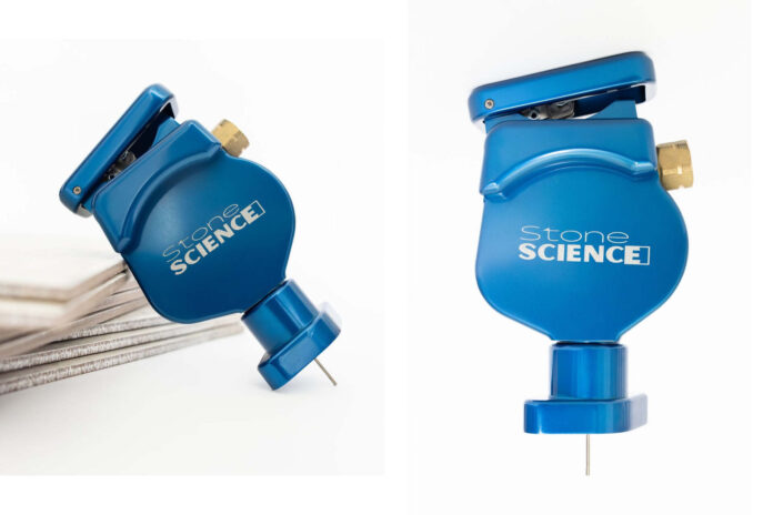 StoneScience hollow flooring injection tool with adjustable needle for adhesive repairs