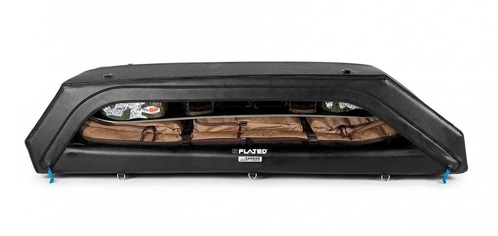 FLATED Sport AirCarrier photographed with snowboards