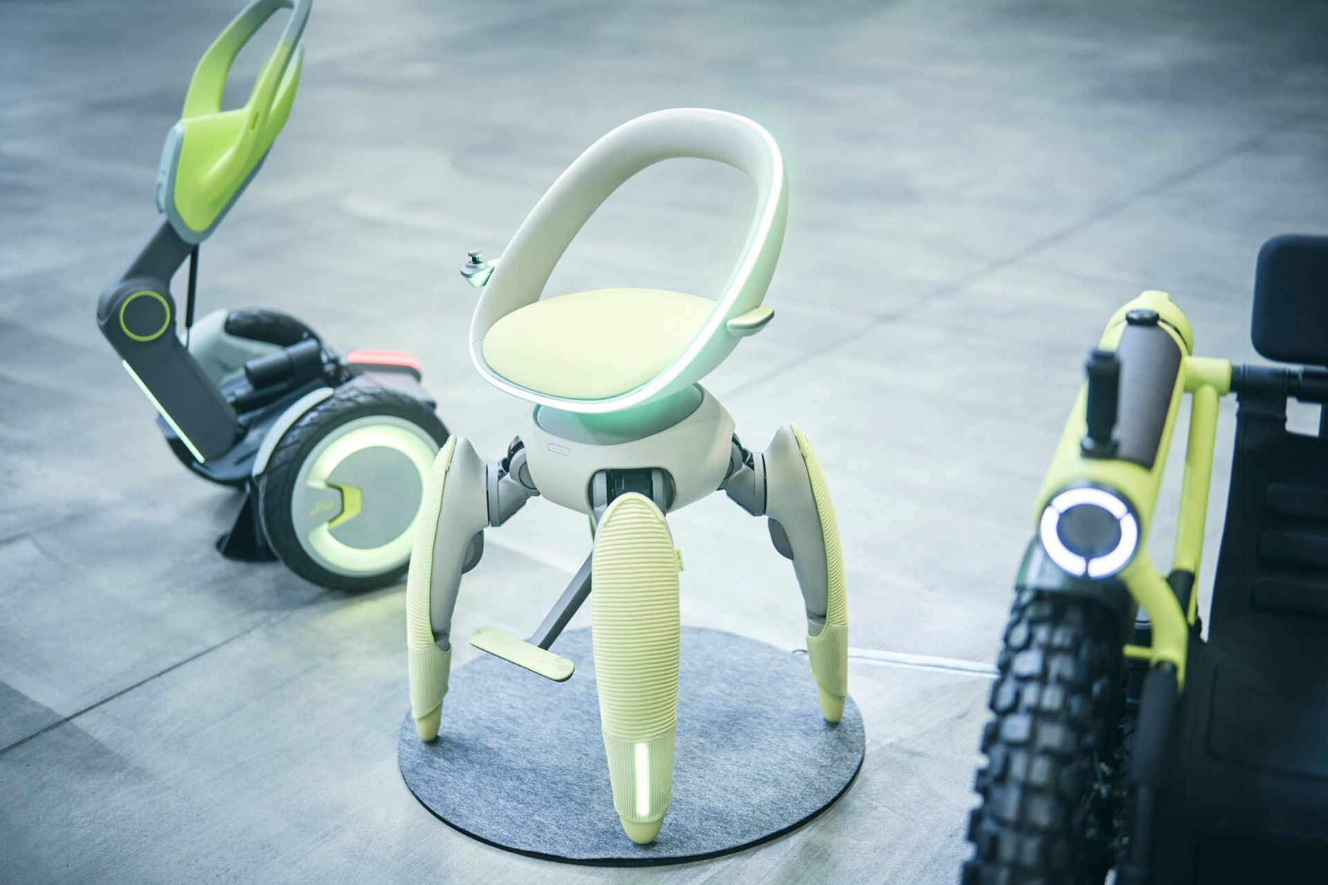Close up view of Toyota walk me four-legged robotic mobility concept