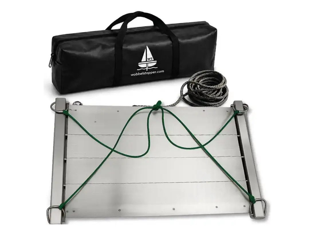 Wobbelstopper 4K Captains Edition with four flaps, lines and black carry bag